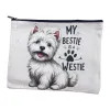 MY BESTIE IS A WESTIE fabric storage bag printed with the pattern of West Highland White Terrier Item Picture